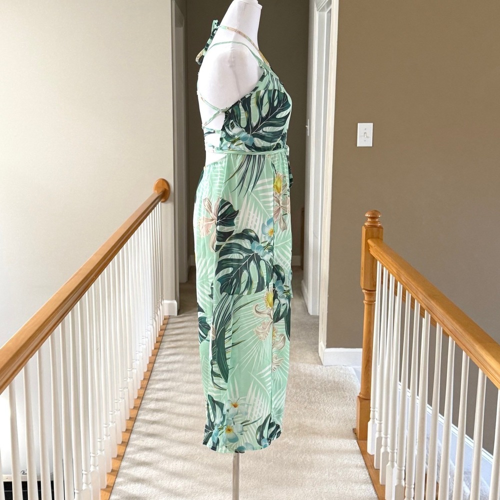 SHEIN Plus Summer Dress Tropical Floral Print Open Back Summer Cami Dress 1x - Picture 6 of 8